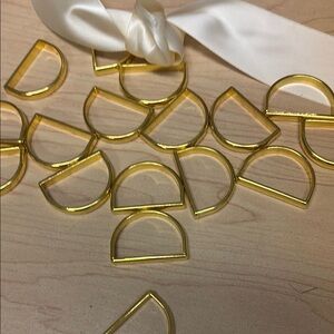 Gold metal napkin rings